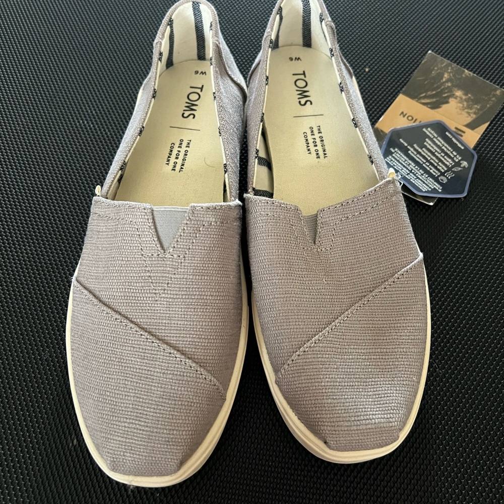 TOMS Gray Slip-On Shoes